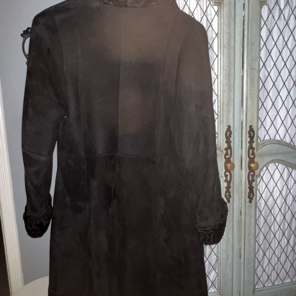 Revillion Shearling maxi coat black 1980’s vintage. Paris France - Picture 9 of 13